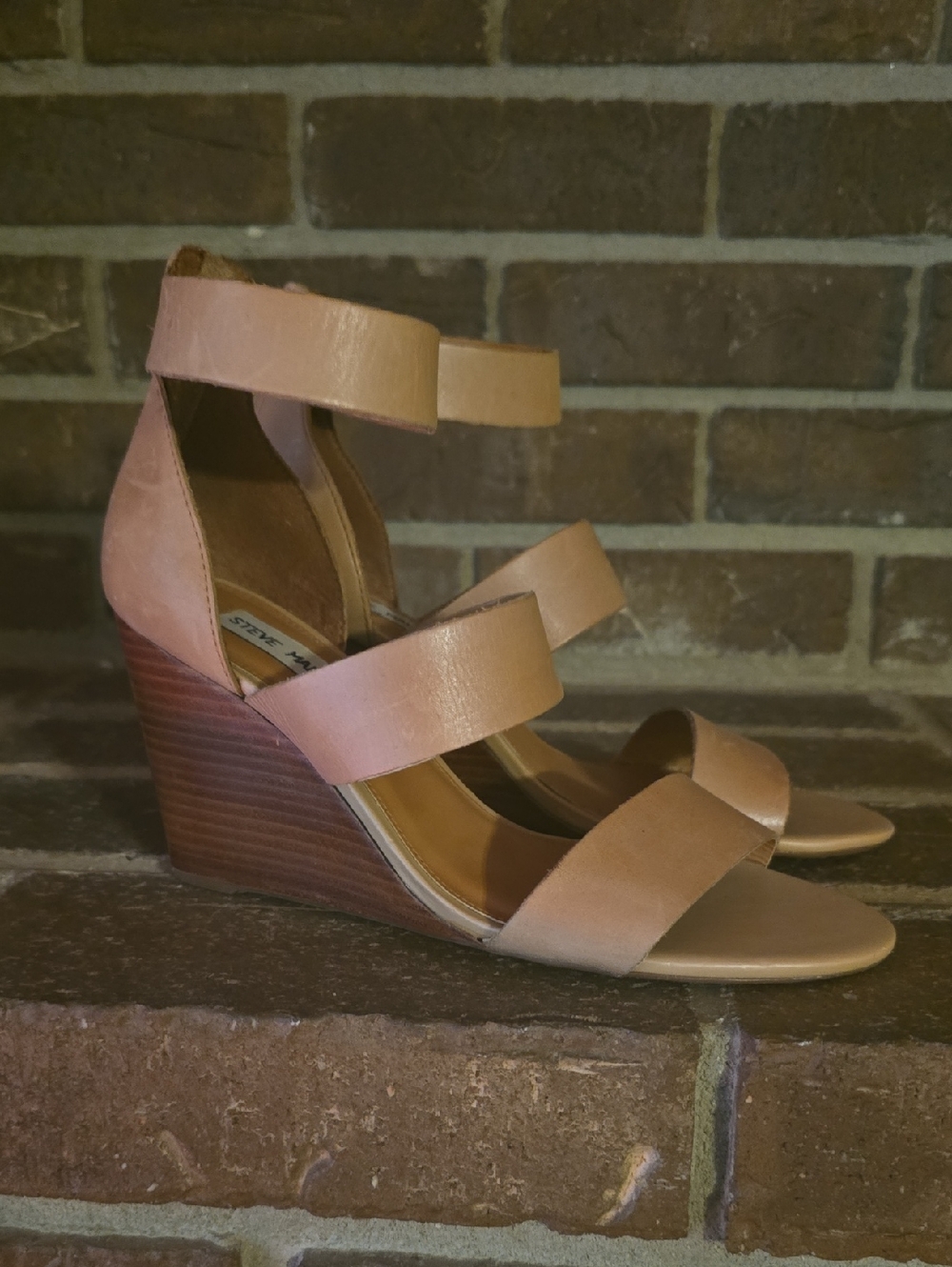 Steve Madden Karey Wedge Heels Brown Womens Size 8M